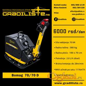 Iznajmljivanje vibro ploče Bomag BPR 70/70 D